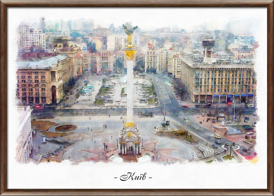 Картина Киев. Вид на Майдан - Городской пейзаж 