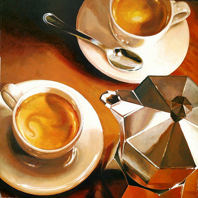 Картина Ланді Федеріко - Дві чашки кави - Картини для кафе 
