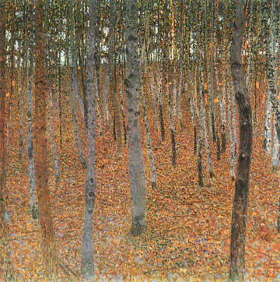 Картина Березовый лес - Климт Густав 