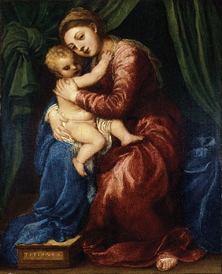 Картина Тициан Вечеллио - Мадонна с младенцем - Вечеллио Тициан 