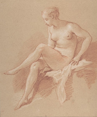 Картина Сидящая обнажённая женщина - Буше Франсуа 
