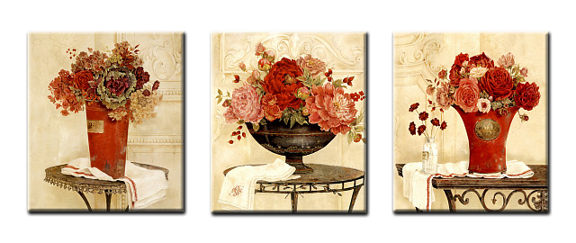 Картина Цветы в вазе 7. Триптих - Квадратные 