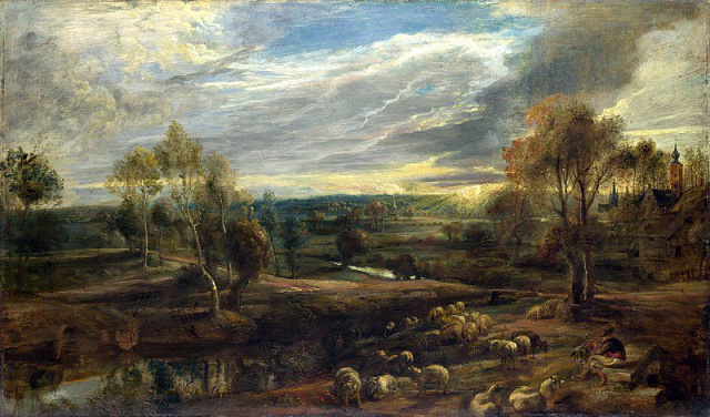 Картина Пейзаж с пастухом и стадом - Рубенс Питер Пауль 