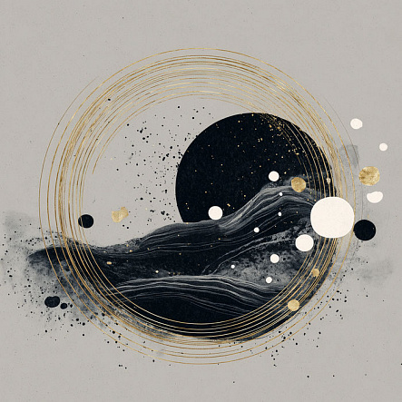 Абстракция с золотыми линиями 3