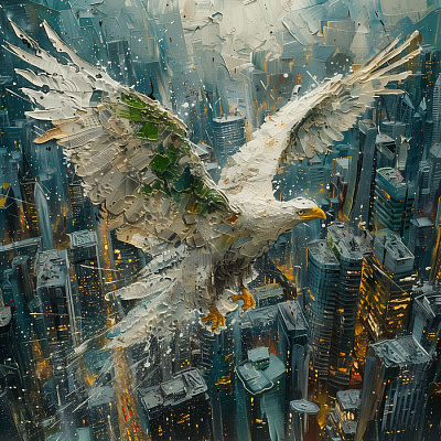 Картина Орел над хмарочосами - Штучний Інтелект 