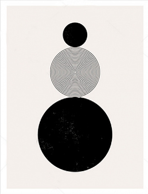 Картина Черно-белые круги - Канате 
