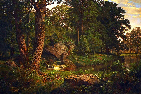 Картина Лесной пейзаж с рекой - Ричардс Уильям Трост 