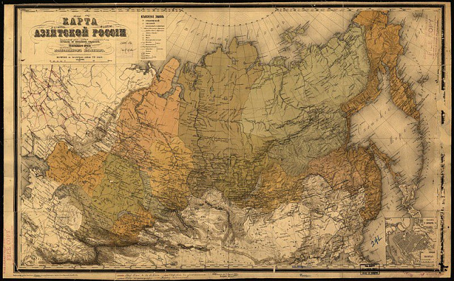 Картина Карта азіатської Росії - Карти на стіну 