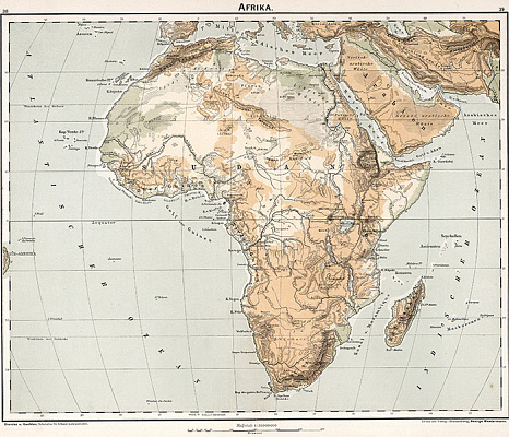 Картина Карта Африки 4 - Карти на стіну 