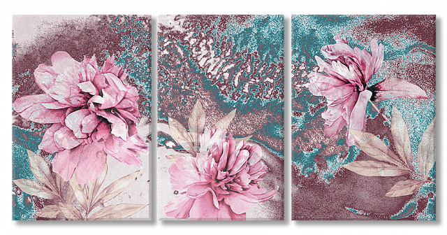 Картина Квіткова композиція у бірюзово-коричневих тонах. - Еренаї 