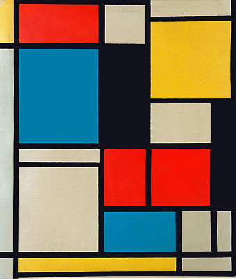 Картина Композиція з червоним жовтим та блакитним - Мондріан Піт 
