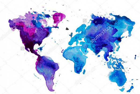 Картина Барвисті карти світу 4 - Карти на стіну 