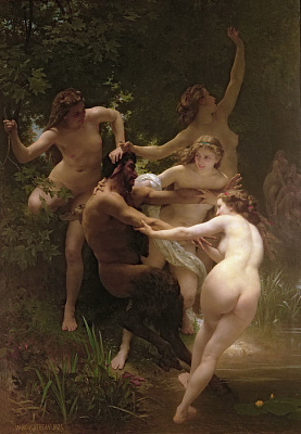 Картина Нимфы и Сатиры - Бугро Уильям-Адольф 