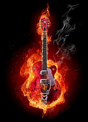 Картина Огненная гитара - Музыка 