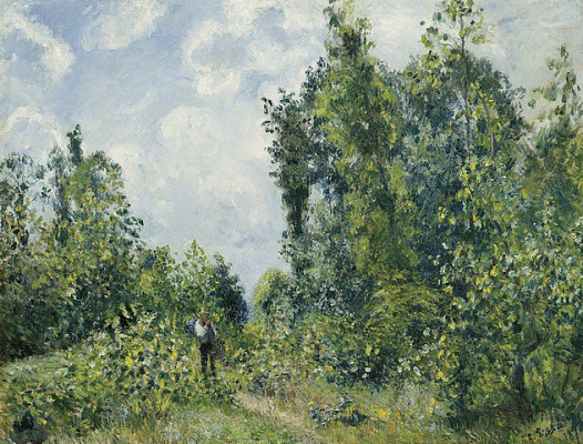 Картина Странник, идущий через лес - Писсарро Камиль 