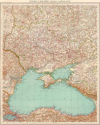 Картина Карта Украины и Черного моря - Карты на стену 