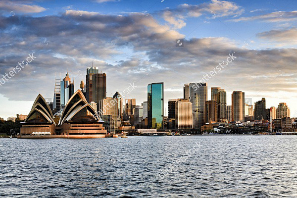 Картина Сидней на закате - Город 