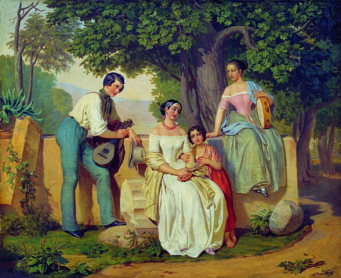 Картина Музиканти у саду - Групові старовинні 