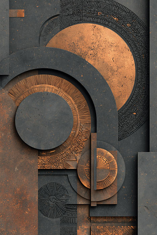 Композиция с черными кругами 5