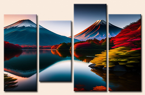 Картина Цветные горы - Из четырех частей 