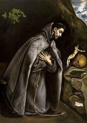 Картина Св.Франциск на молитве (Сан-Франциско, Музей изящ. искусств) - Эль Греко 
