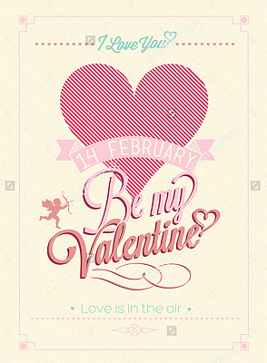 Картина "Be my Valentine" - Мотивационные постеры и плакаты 