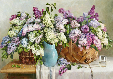 Корзинки с сиренью