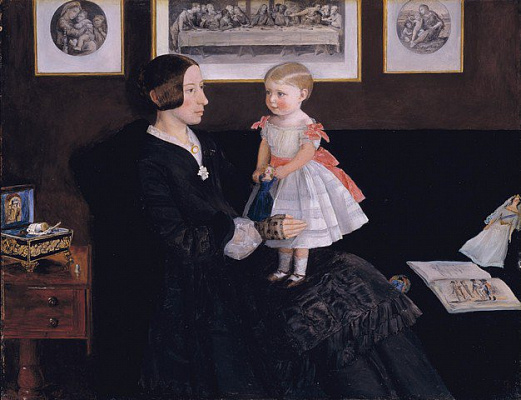 Картина Портрет миссис Джеймс Ваятт и ее дочки Сары - Милле Джон 