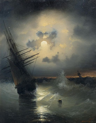 Картина Вітрильник у відкритому морі в місячному світлі - Айвазовський Іван 