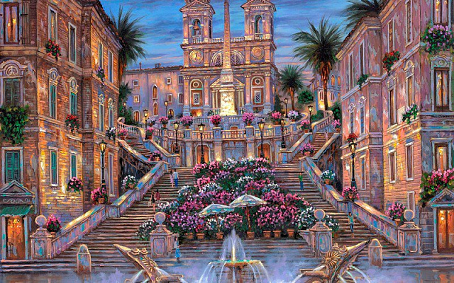 Картина Рим. Цветочная лестница - Финейл Роберт 