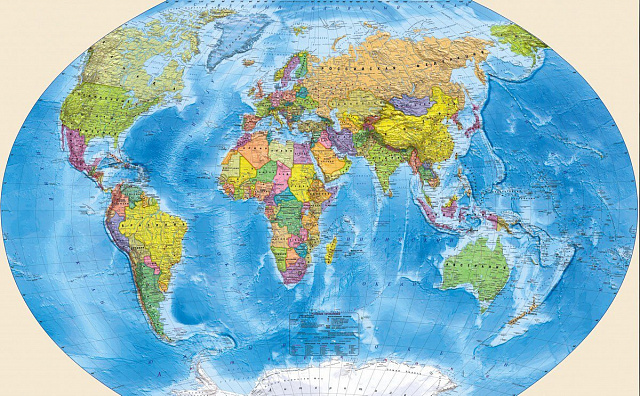 Картина Сучасна карта світу 5 - Карта світу на стіну 