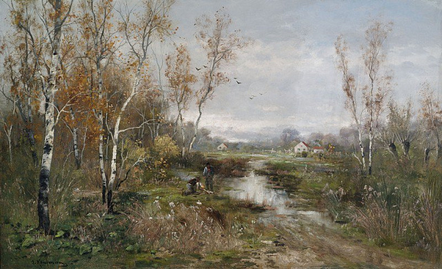 Картина Осенний пейзаж - Кауфман Адольф 