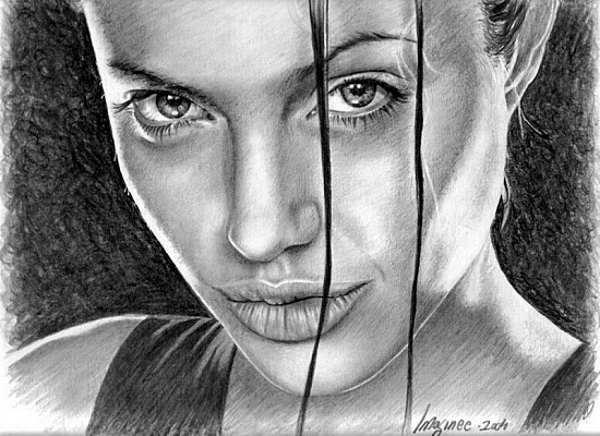 Картина Анджеліна Джолі - Картини олівцем 