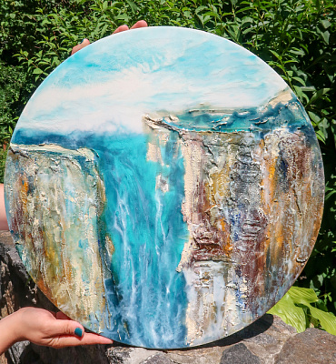 Картина Голубой водопад - Пейзаж 