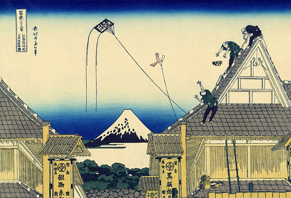 Картина Суруга-тё в Эдо - Японская живопись 