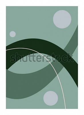 Картина Волны на зеленом фоне - Фадхлуррахман 