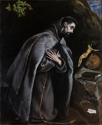 Картина Св.Франциск на молитве (Бильбао, Музей искусств) - Эль Греко 