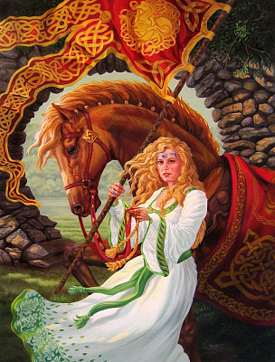 Картина Девушка и конь - Женские фэнтези 