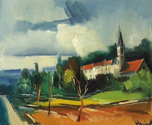 Картина Пейзаж с церковью - Вламинк Морис Де 