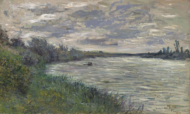 Картина Сена близ Ветёя, бурная погода  - Моне Клод 