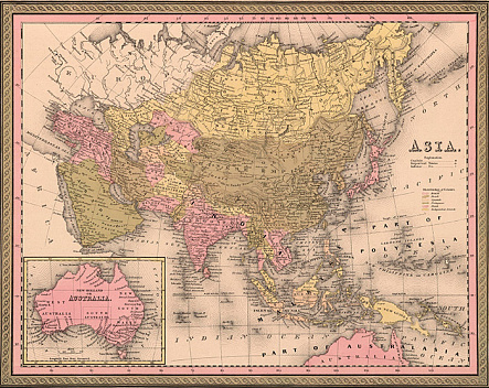 Карта Азии 1849г