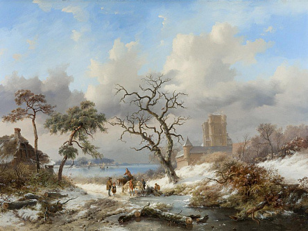 Зимний пейзаж в деревне 2