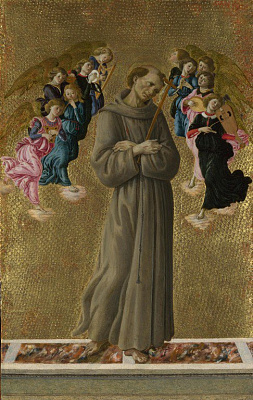 Картина Св.Франциск и ангелы - Боттичелли Сандро 