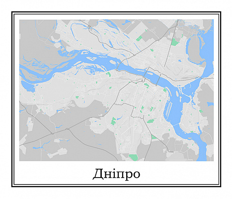 Картина Карта Дніпра - Карти на стіну 