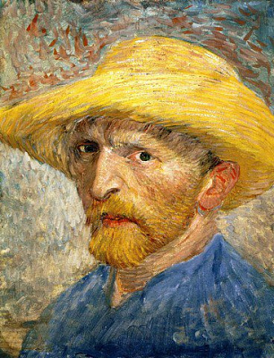Картина Автопортрет с соломенной шляпой - Ван Гог Винсент 