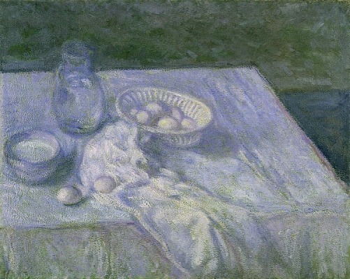Картина Натюрморт с яйцами в голубом цвете - Моне Клод 