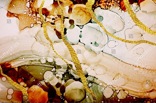 Картина Абстрактные облака с золотом - Караколла арт 