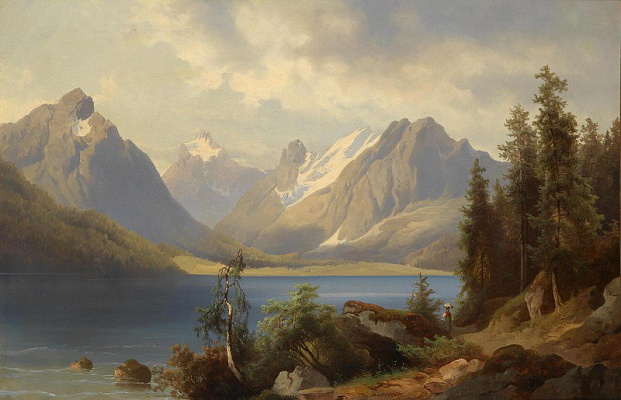 Картина Пейзаж с горными вершинами - Тома Йозеф 