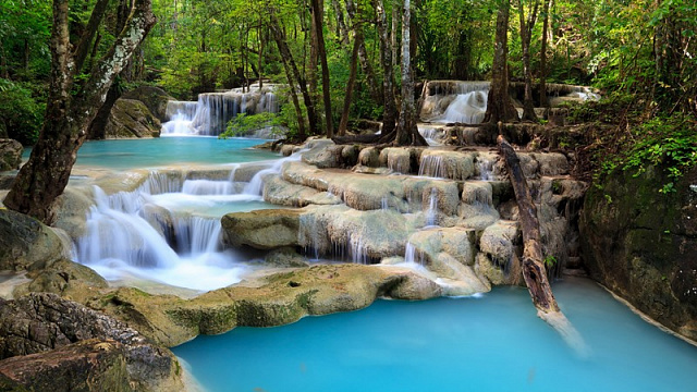 Картина Голубая вода водопада - Природа 