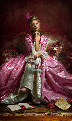 Картина Графиня в розовом платье 2 - Женские старинные 